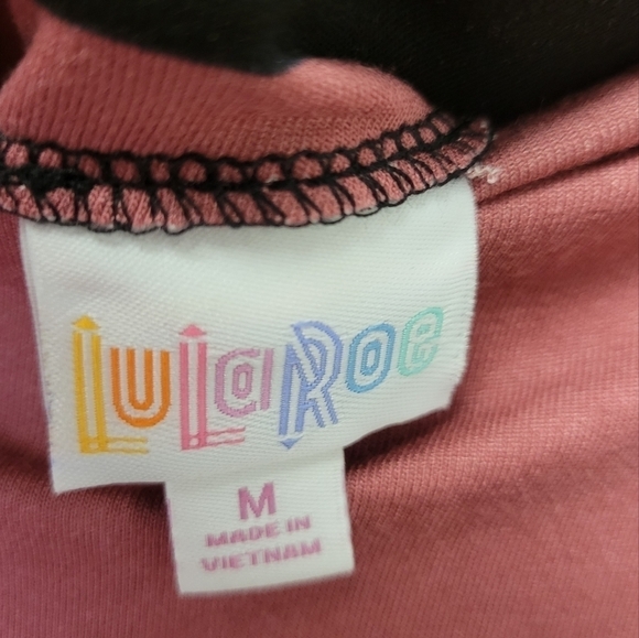 Lularoe Azure stripe A-line Skirt pink black M - Picture 3 of 7